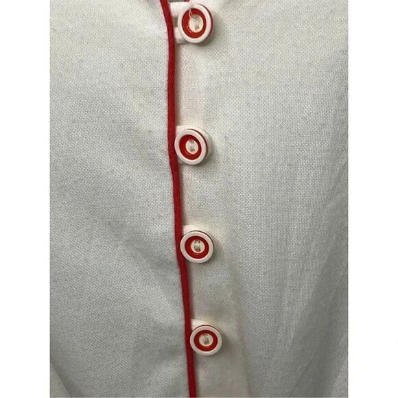 John Roberts Vintage short Sleeved Dress Ivory Red Size Large - Picture 10 of 11